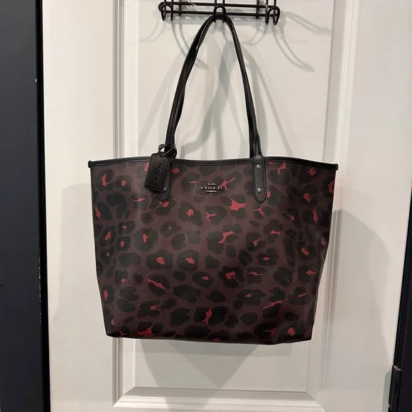 Coach Bags Coach City Tote Pinkpurple Leopard Print Poshmark